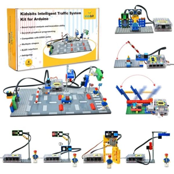 Kit de sistema de tráfico inteligente Kidsbits para Arduino Scratch. Compatible con LEGO