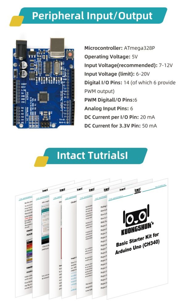 Kit Arduino Uno R3 Basic Starter 98 piezas y sensores - Imagen 4