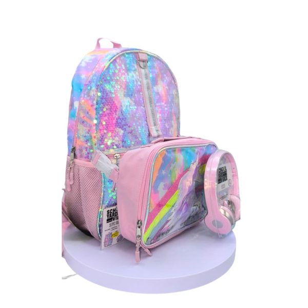 Set Morral Escolar Unicornio School Yard Vibes 3 piezas - Imagen 3