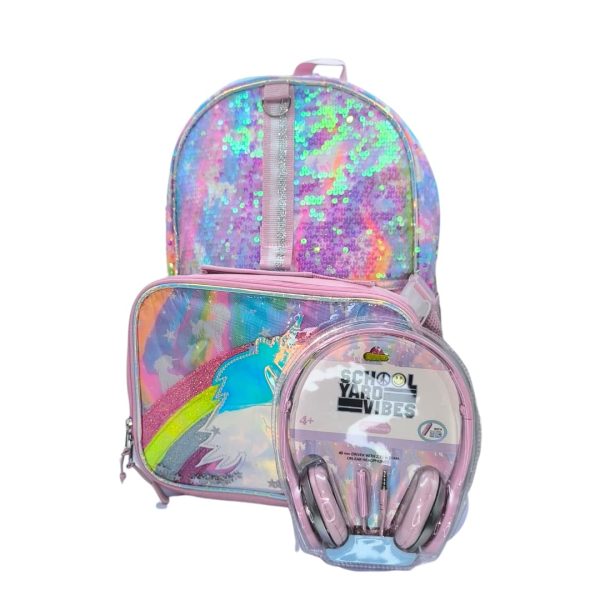 Set Morral Escolar Unicornio School Yard Vibes 3 piezas - Imagen 2