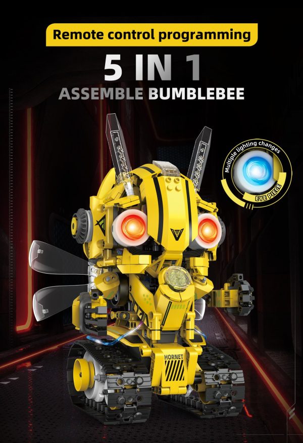 Robot Bumblebee 5 en 1 de 612 piezas con control remoto y APP con programación tipo Scratch - Imagen 2