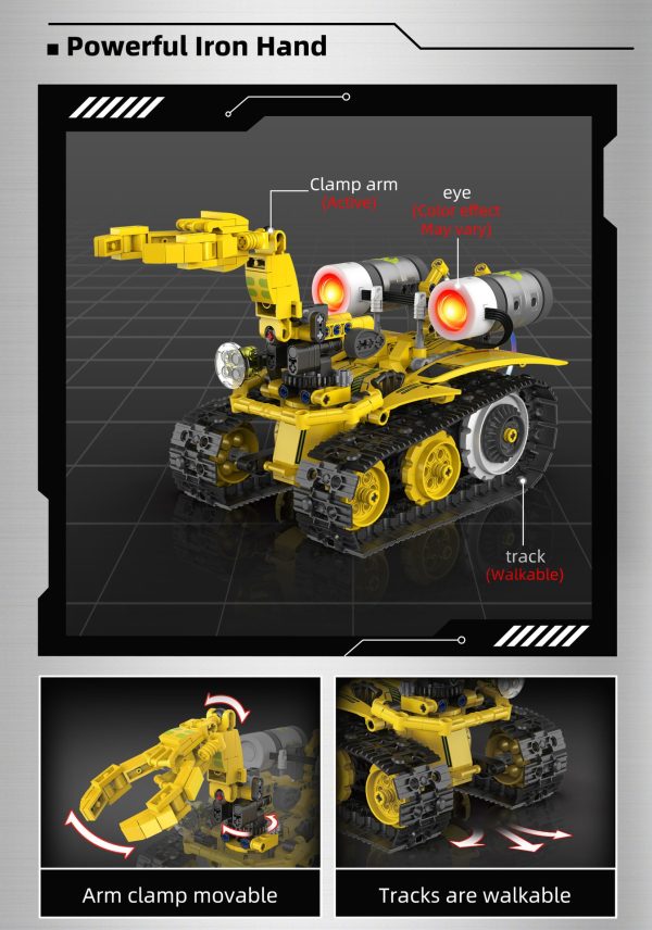 Robot Bumblebee 5 en 1 de 612 piezas con control remoto y APP con programación tipo Scratch - Imagen 8