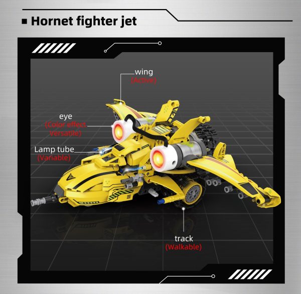 Robot Bumblebee 5 en 1 de 612 piezas con control remoto y APP con programación tipo Scratch - Imagen 12