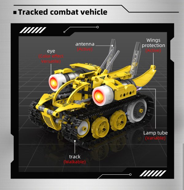 Robot Bumblebee 5 en 1 de 612 piezas con control remoto y APP con programación tipo Scratch - Imagen 11