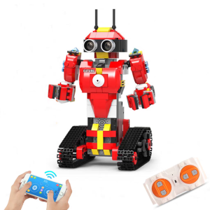 Robot Rojo BC-06 de 450 piezas con control remoto y APP con programación tipo Scratch