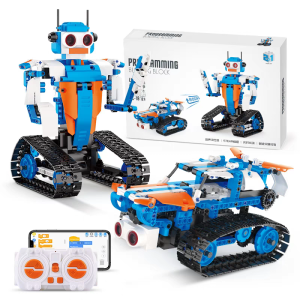 Robot Planet Mecha 2 en 1 de 428 piezas con control remoto, sensor ultrasonido y APP con programación tipo Scratch
