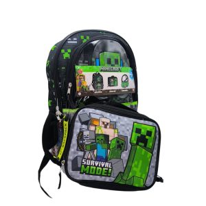 Set Morral Escolar Minecraft 3 piezas
