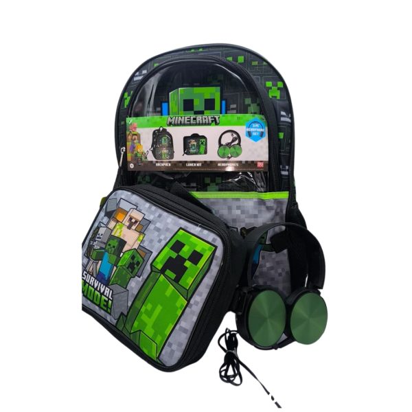 Set Morral Escolar Minecraft 3 piezas - Imagen 2