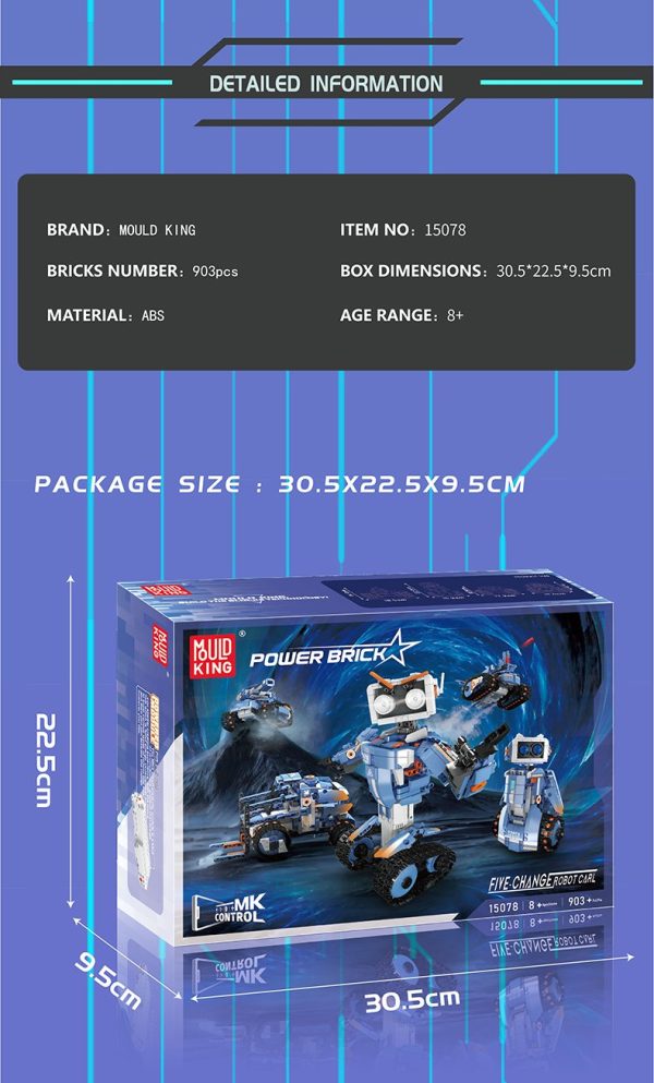 Robot Carl 5 en 1  Mould King robótico de 903 piezas - Imagen 8
