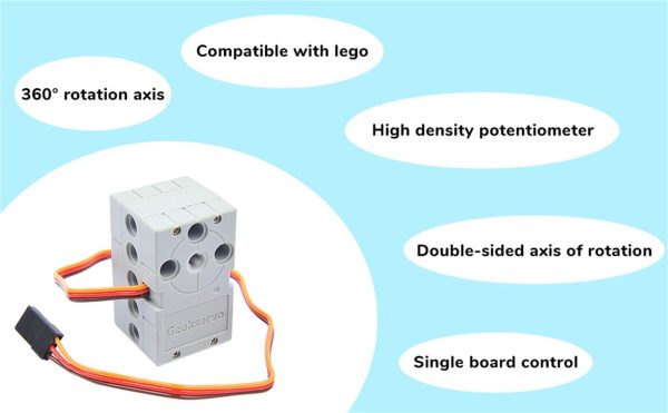 Geekservo 2kg 360° Servomotor Compatible Con Legos Nezha - Imagen 3