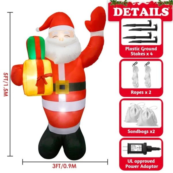 Inflable Navidad Santa de 1.5 metros - Imagen 2