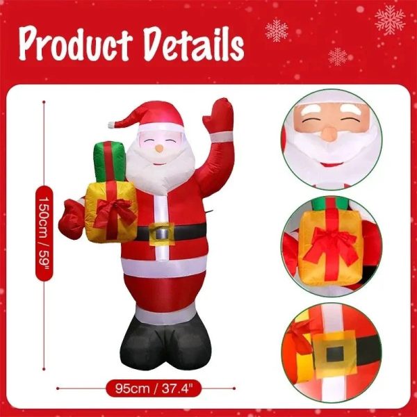 Inflable Navidad Santa de 1.5 metros - Imagen 4