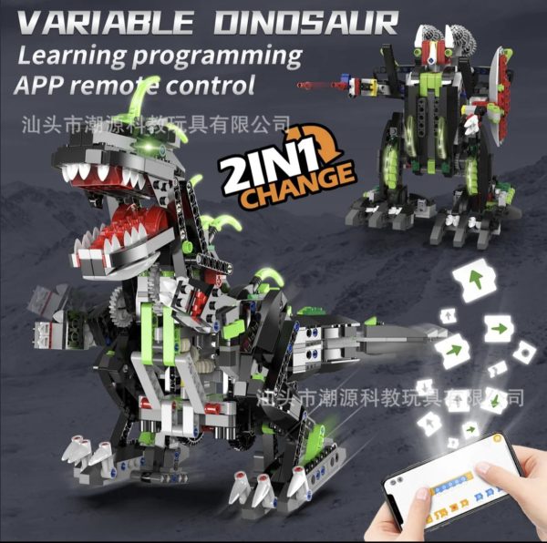 Dinosaurio Robot 2 En 1 De 832 Piezas Robótica Scratch - Imagen 5