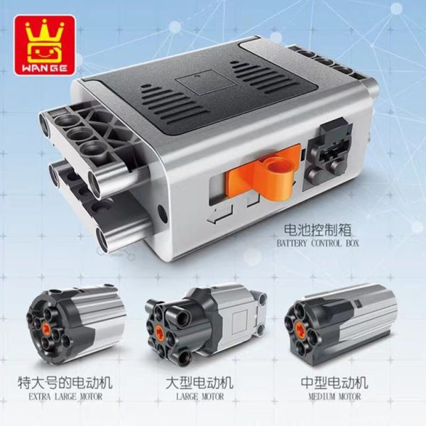 Kit de Caja de baterías,  Motores ejes y engranajes Bloques Construcción 9686 Wange - Imagen 3