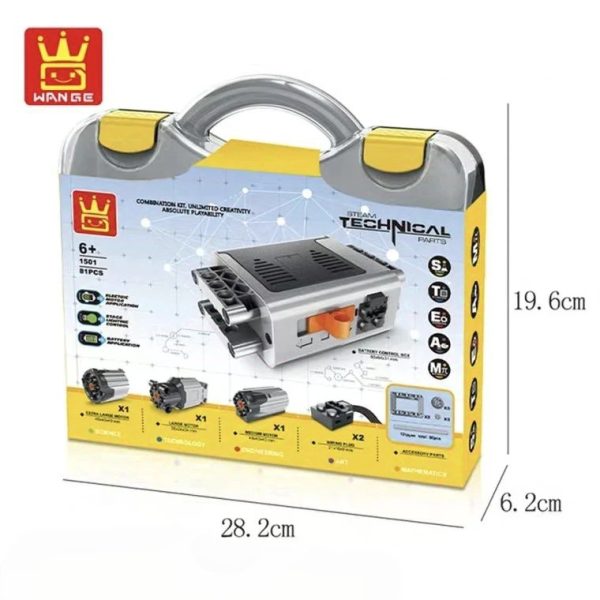 Kit de Caja de baterías,  Motores ejes y engranajes Bloques Construcción 9686 Wange - Imagen 2