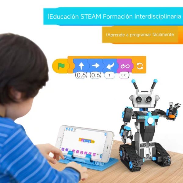 Robot Azul BC-05 de 450 piezas con control remoto y APP con programación tipo Scratch - Imagen 3