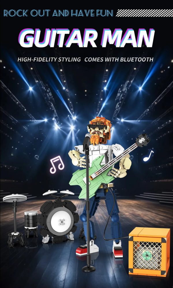 Guitarrista con corneta Bluetooth KeeYee World de 721 piezas - Imagen 8