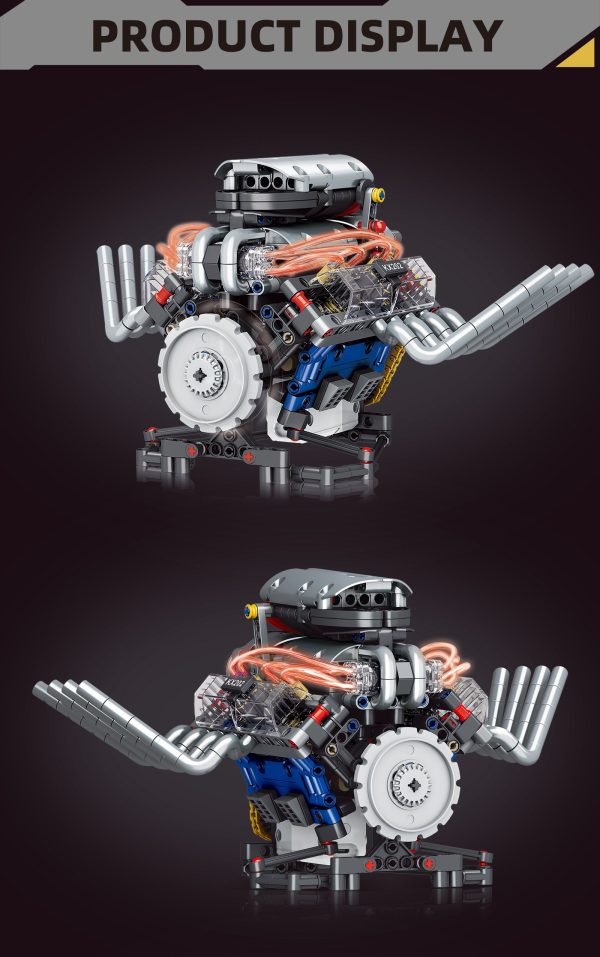 Motor V8 KeeYee World robótico de 665 piezas App - Imagen 12