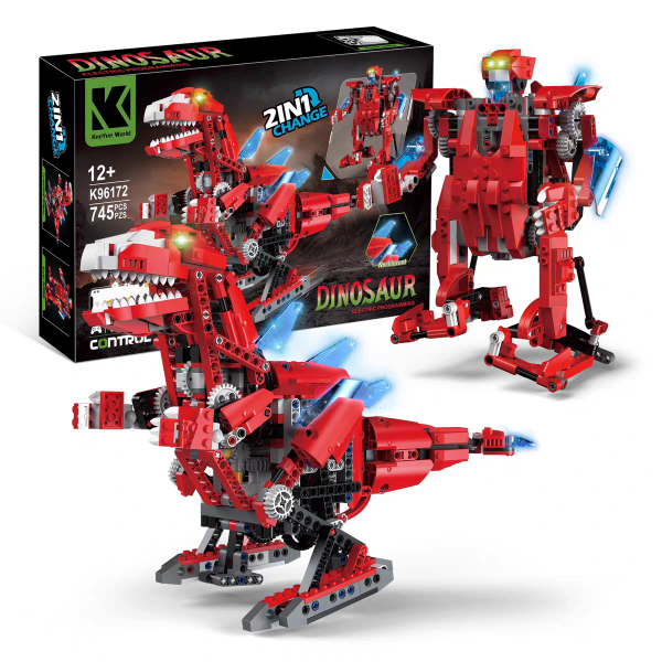 Dinosaurio Robot Rojo 2 En 1 De 745 Piezas Robótica Scratch