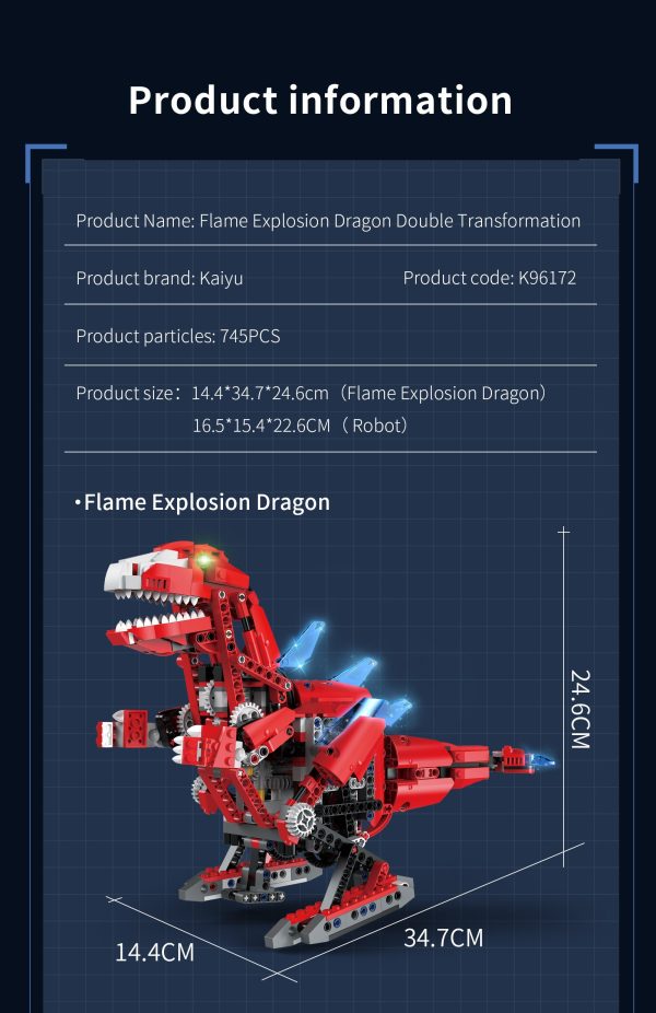 Dinosaurio Robot Rojo 2 En 1 De 745 Piezas Robótica Scratch - Imagen 11