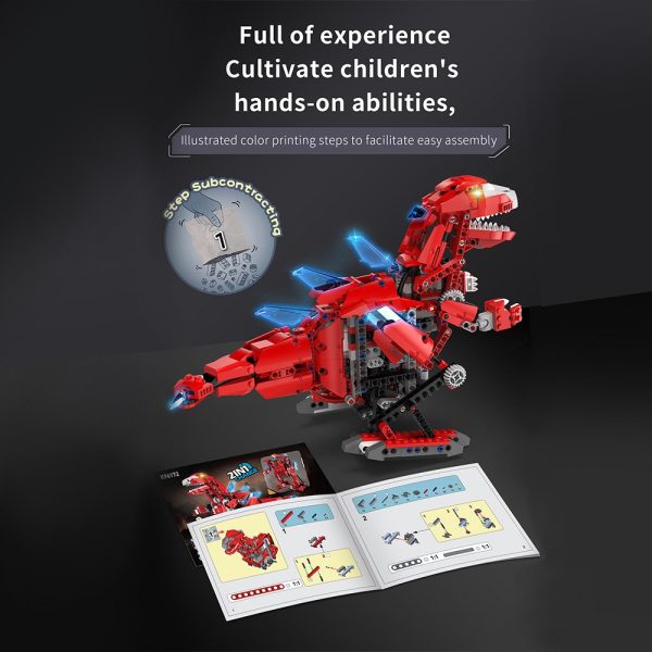 Dinosaurio Robot Rojo 2 En 1 De 745 Piezas Robótica Scratch - Imagen 7