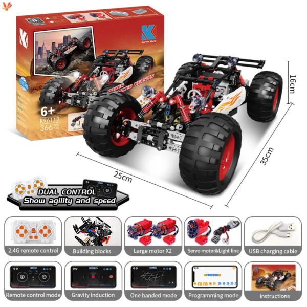 Buggy Bigfoot Climbing KeeYee World robótico de 366 piezas App y programación Tipo Scratch