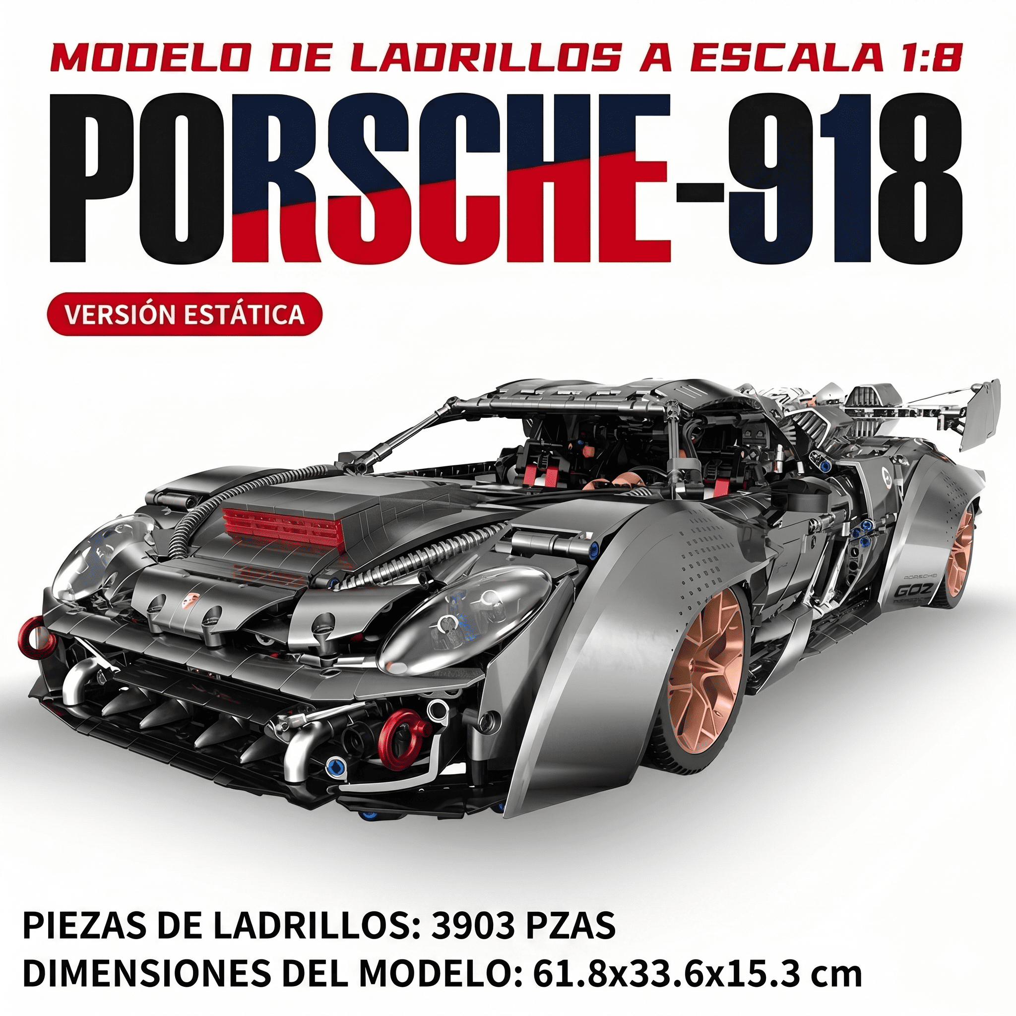 Porsche 918 Electroplated Technic 3903 Piezas
