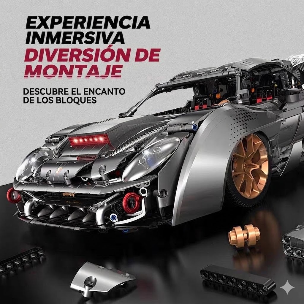 Porsche 918 Electroplated Technic 3903 Piezas - Imagen 3