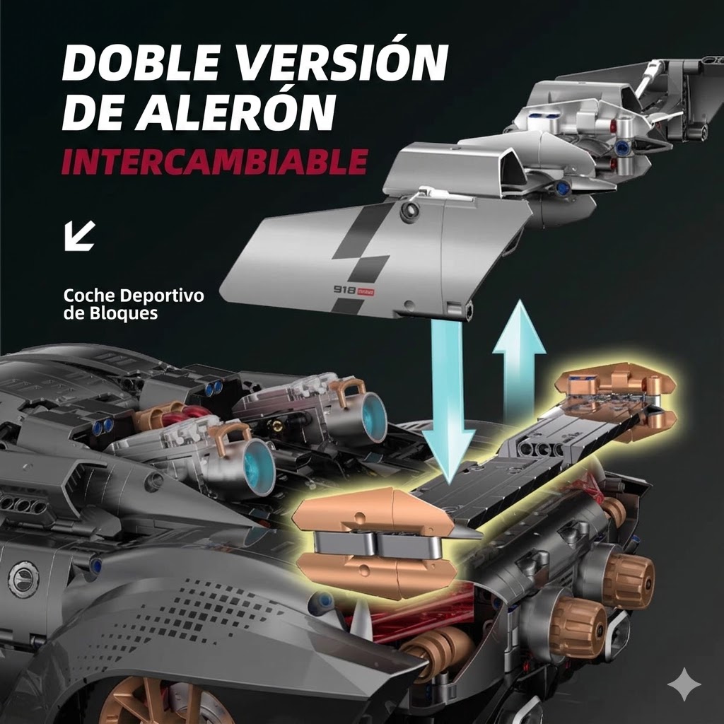 Porsche 918 Electroplated Technic 3903 Piezas - Imagen 2