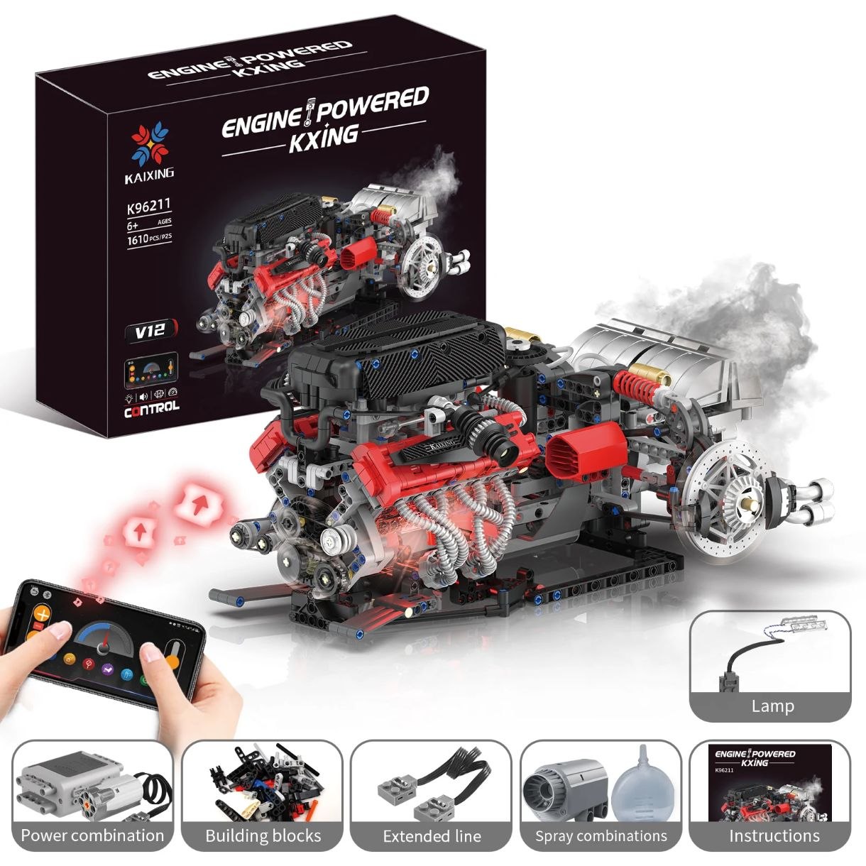 Motor Ferrari Enzo V12 con movimiento de 1610 piezas
