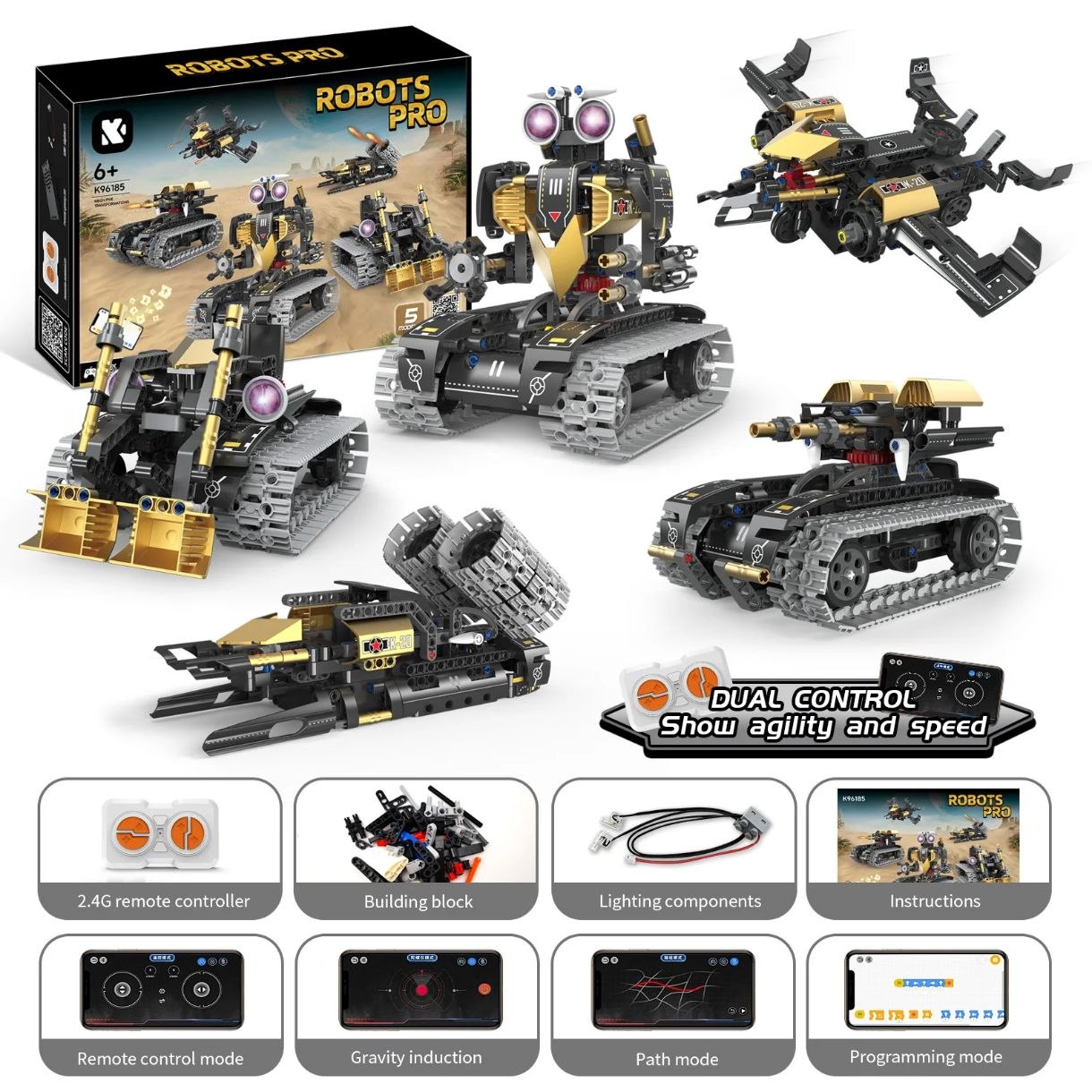 Robot Militar 5 En 1 Technic De 600 Piezas