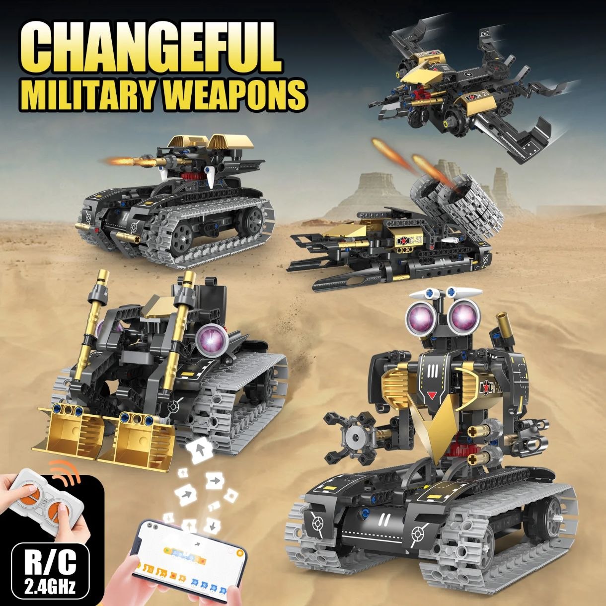 Robot Militar 5 En 1 Technic De 600 Piezas - Imagen 2