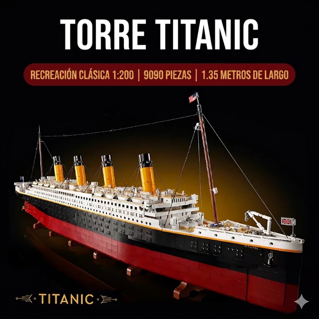 Transatlántico Titanic a Gran Escala De 9.090 Piezas incluye luces - Imagen 7