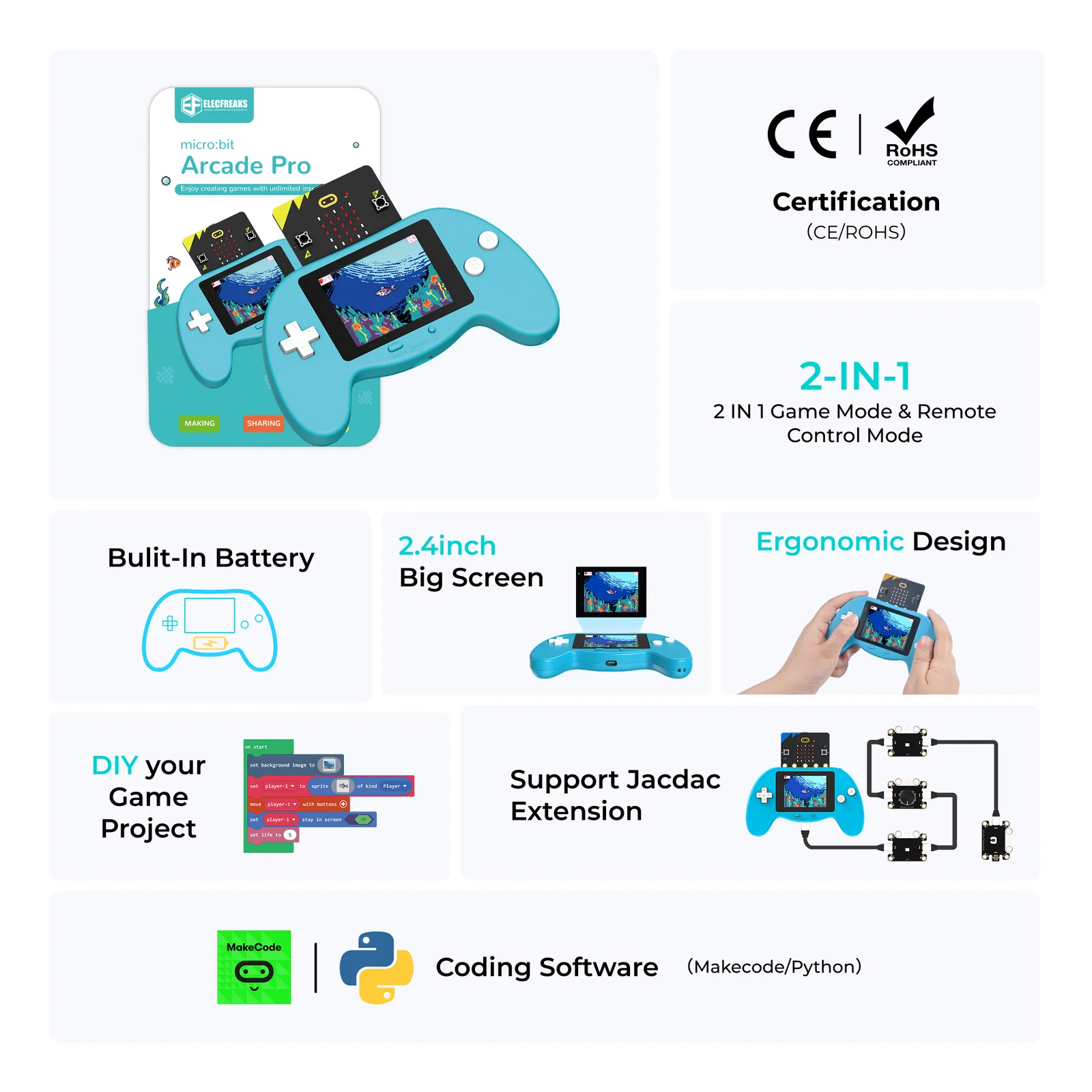 Consola de Programación ELECFREAKS Microsoft MakeCode micro:bit Arcade Pro - Imagen 2