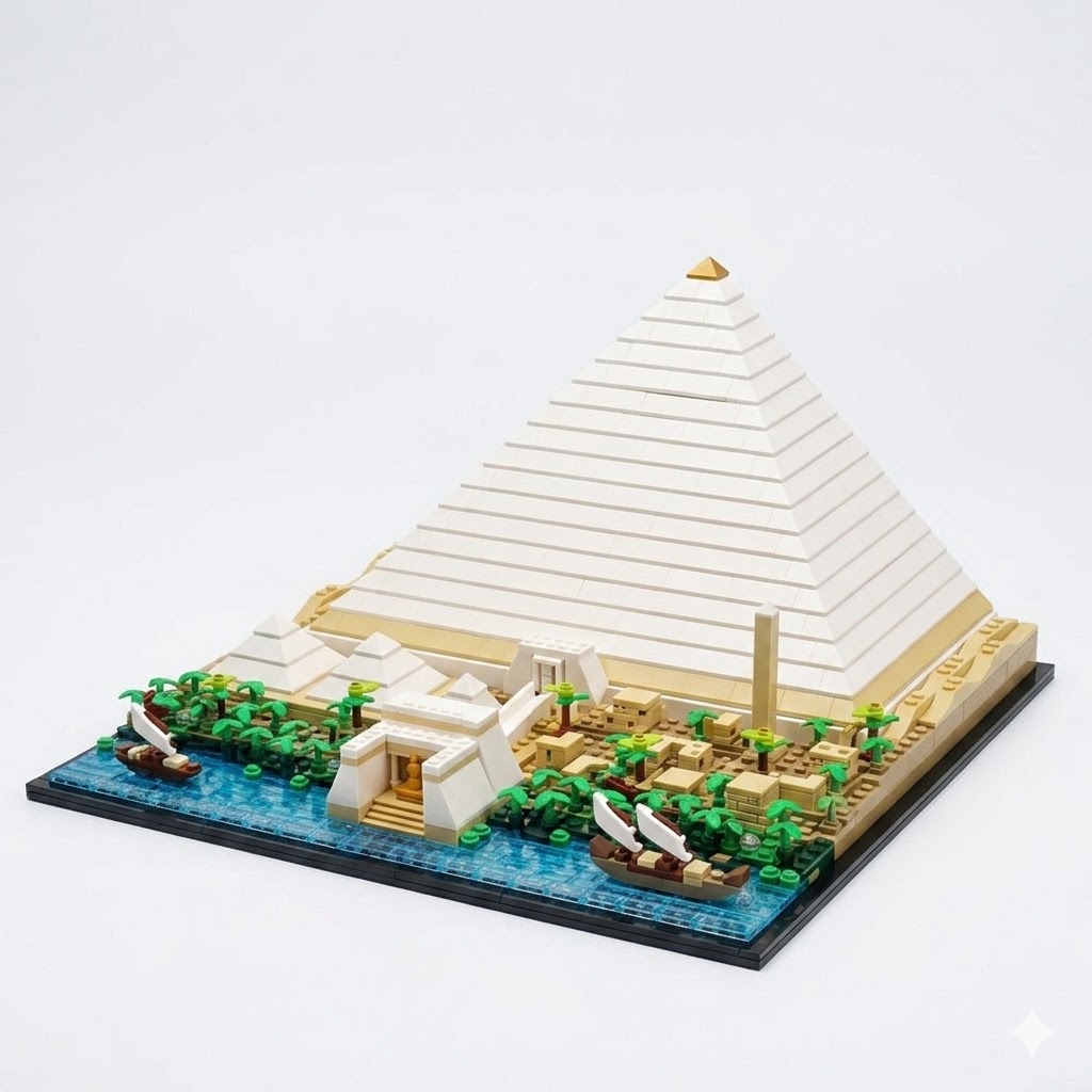 Maqueta Arquitectónica De La Gran Pirámide De 1476 Piezas - Imagen 2