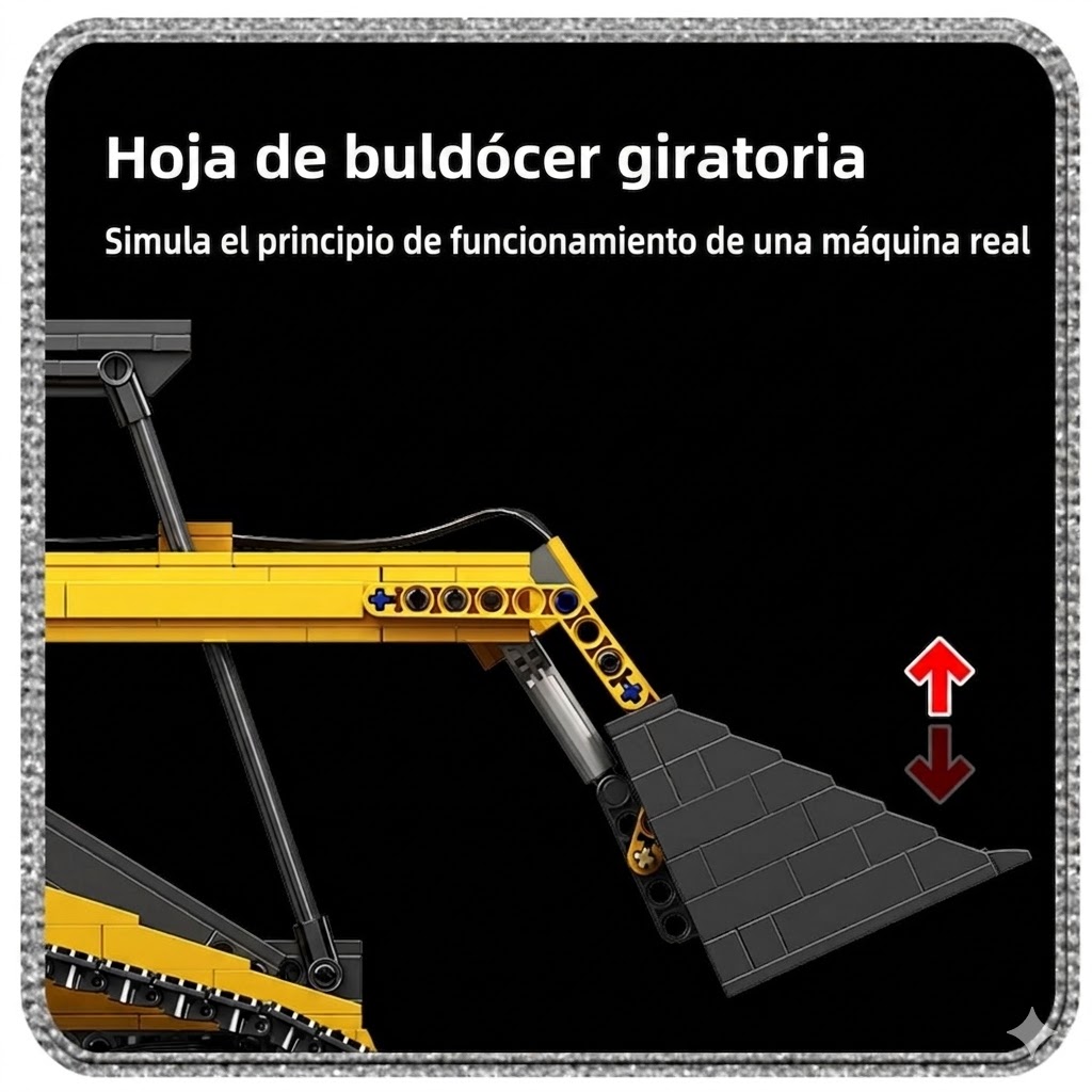 Bulldozer de 1800 piezas con control remoto y motores - Imagen 3