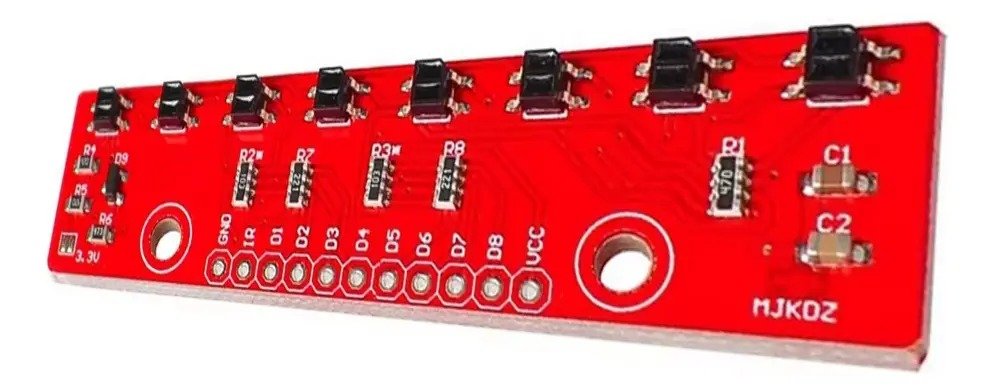 Sensor Seguidor de Línea Infrarrojo de 8 Canales QTR-8A – Arreglo de Reflectancia para Robótica de Competición y STEM - Imagen 2